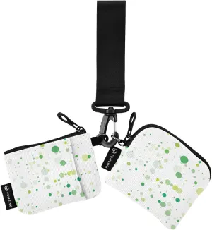 Stylish Green Dots Point Wristlet Keychain Wallets for Women Portable Small Coin Purse