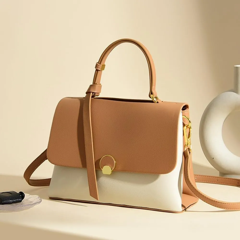 Stylish Leather Crossbody Bag for Women | Flap Shoulder Purse | Fashionable Tote Satchel Handbag