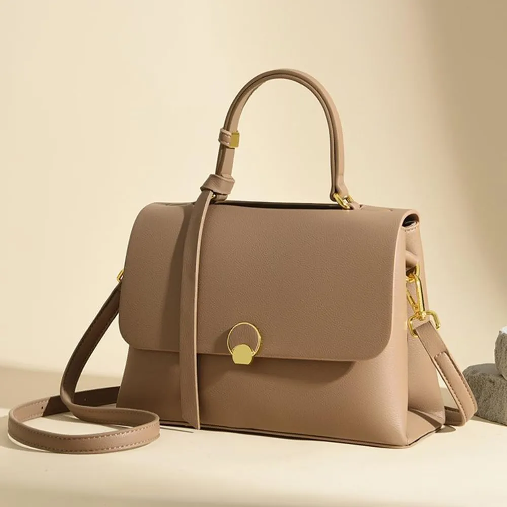 Stylish Leather Crossbody Bag for Women | Flap Shoulder Purse | Fashionable Tote Satchel Handbag