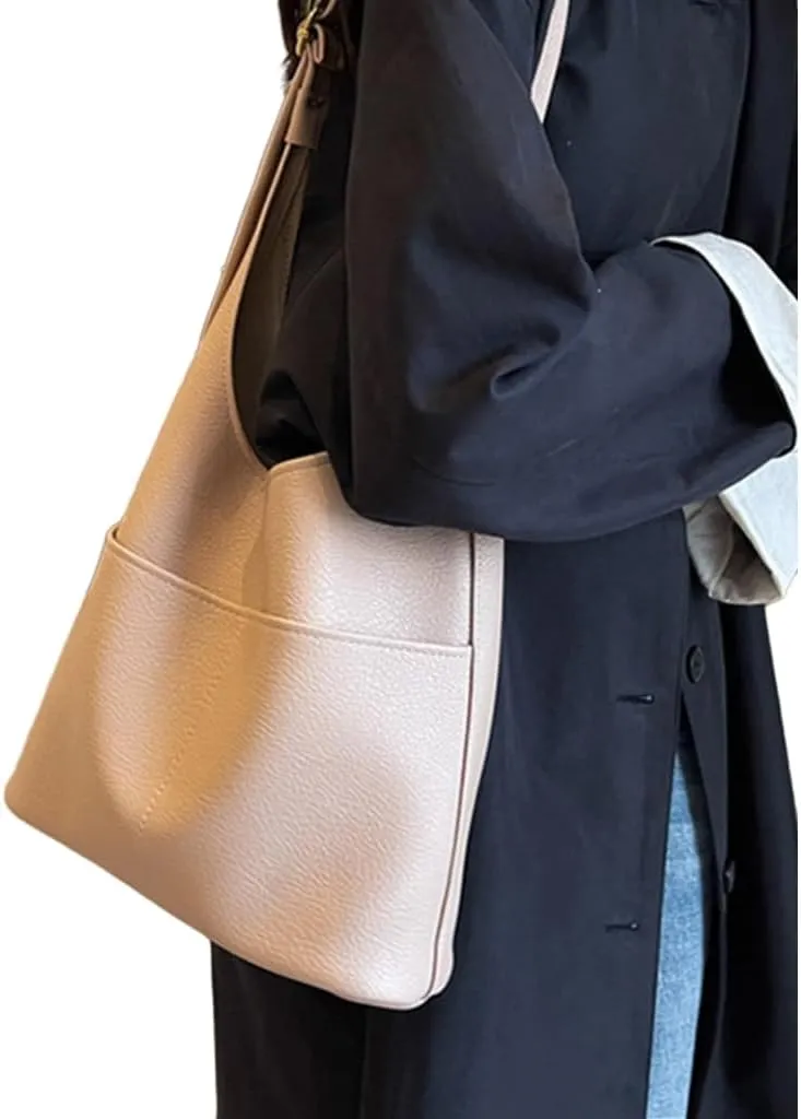 Stylish PU Bucket Bag for Women Large Capacity Purse and Shoulder Bag Handbags
