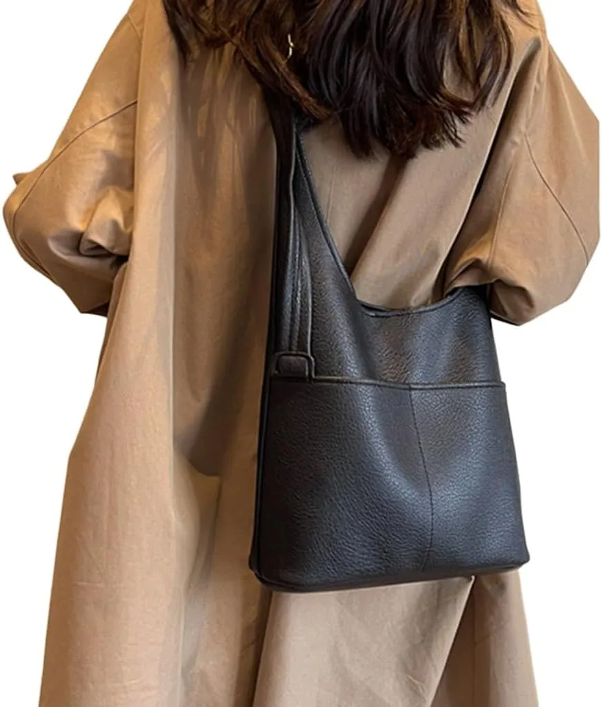 Stylish PU Bucket Bag for Women Large Capacity Purse and Shoulder Bag Handbags