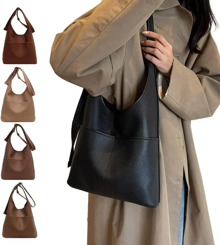 Stylish PU Bucket Bag for Women Large Capacity Purse and Shoulder Bag Handbags