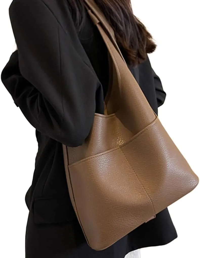 Stylish PU Bucket Bag for Women Large Capacity Purse and Shoulder Bag Handbags