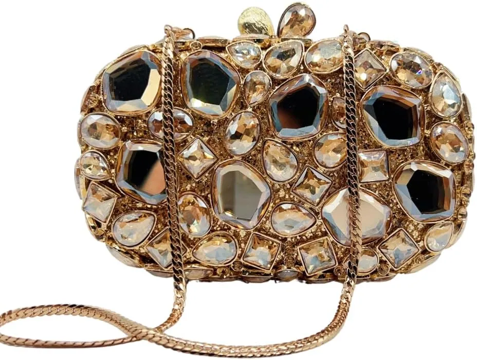 Stylish Women Crystal Evening Clutch Diamonds Handbag Rhinestone Clutch Bridal Purse for Cocktail Prom Party