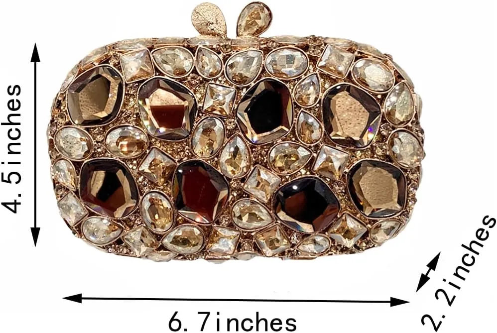 Stylish Women Crystal Evening Clutch Diamonds Handbag Rhinestone Clutch Bridal Purse for Cocktail Prom Party