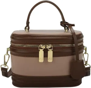 Stylish Womens Retro Leather Bucket Satchel Crossbody Bag - White Fashion Tote Handbag