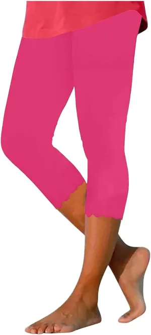 Summer Capri Leggings for Women Slim Fitting Soft Yoga Capris Lightweight Workout Running Yoga Pants Comfy Sweatpants