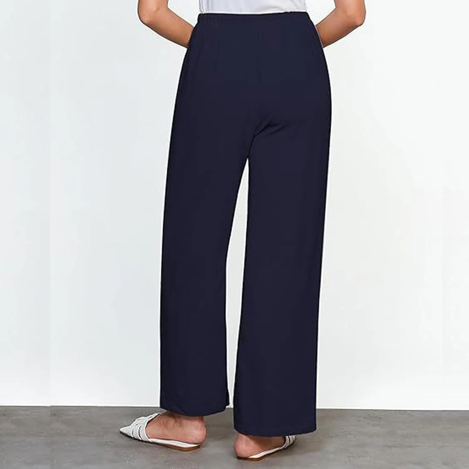 Summer Pants for Women Lightweight Linen Sweatpants Casual Loose High Waist Wide Leg Palazzo Soft Beach Trousers