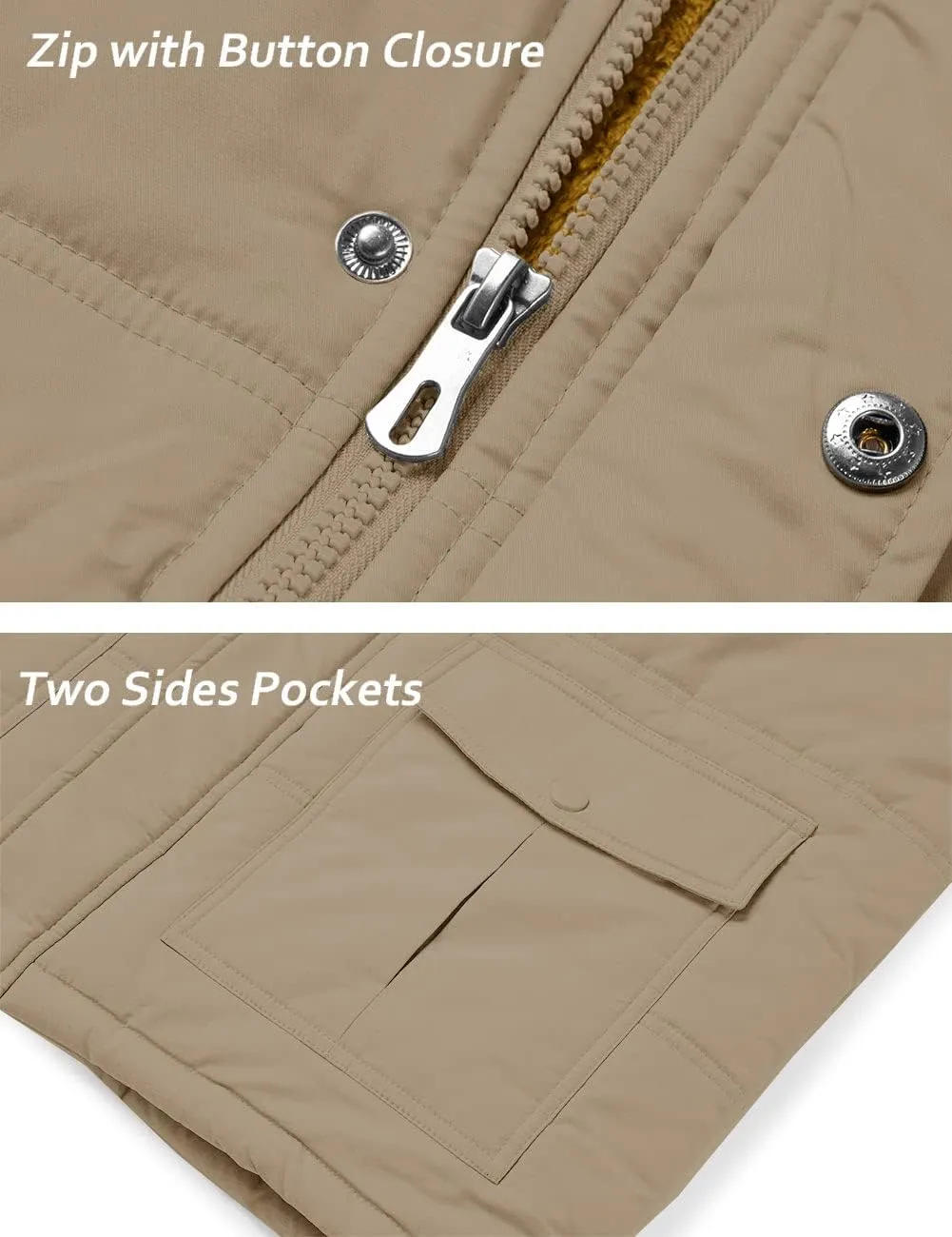 TACVASEN Men's Winter Vests Sleeveless Jackets Casual Outerwear Warm Fleece Lined Stand Collar Padded Coat