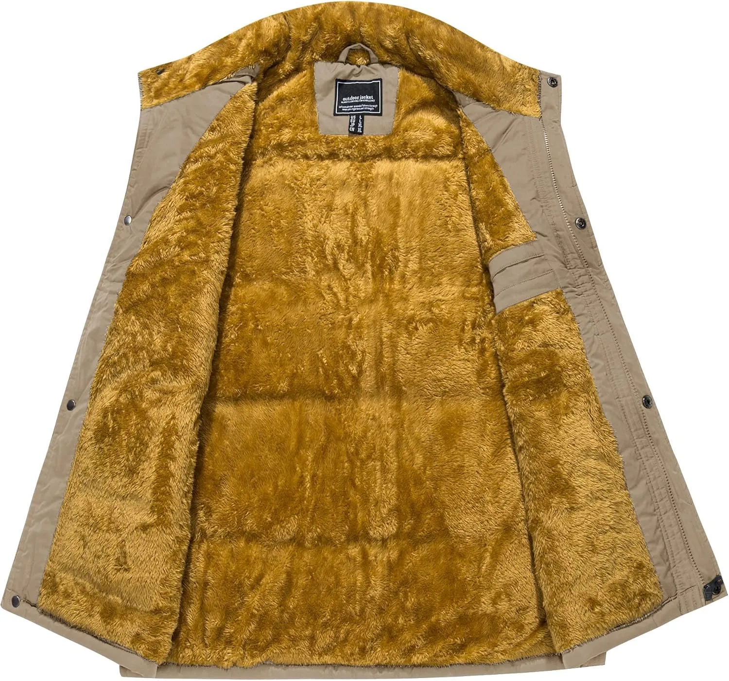 TACVASEN Men's Winter Vests Sleeveless Jackets Casual Outerwear Warm Fleece Lined Stand Collar Padded Coat
