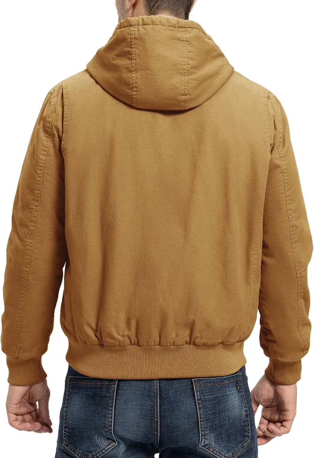 TBMPOY Men's Winter Jackets Hooded Work Cotton FLeece Lined Duck Coats Flannel Active Workwear Coat