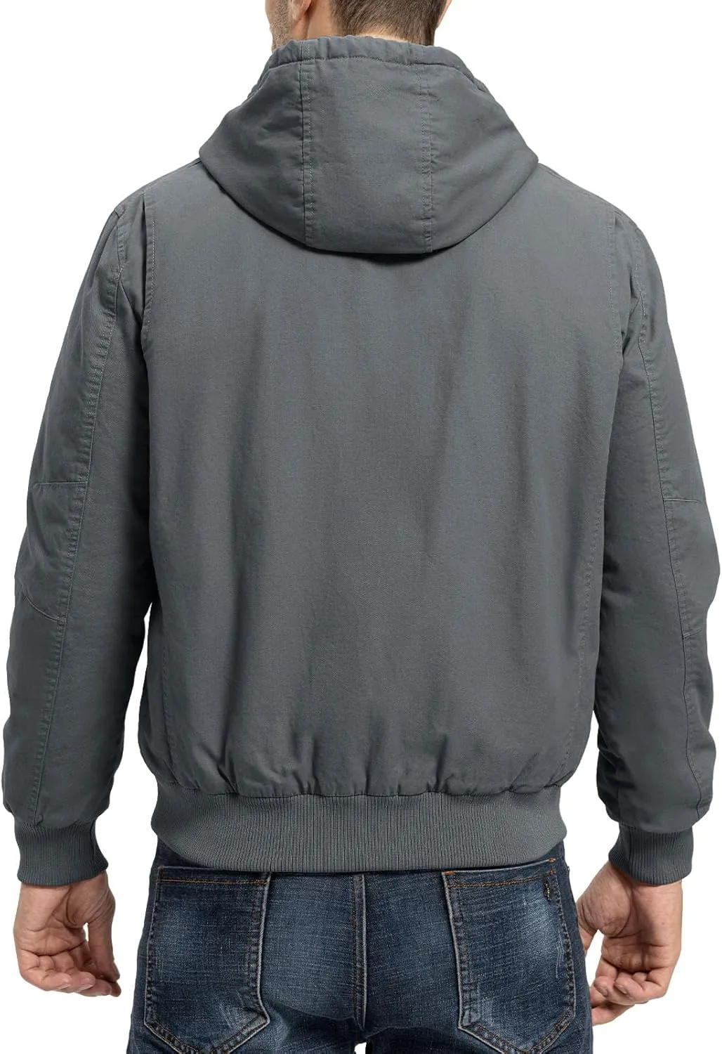 TBMPOY Men's Winter Jackets Hooded Work Cotton FLeece Lined Duck Coats Flannel Active Workwear Coat
