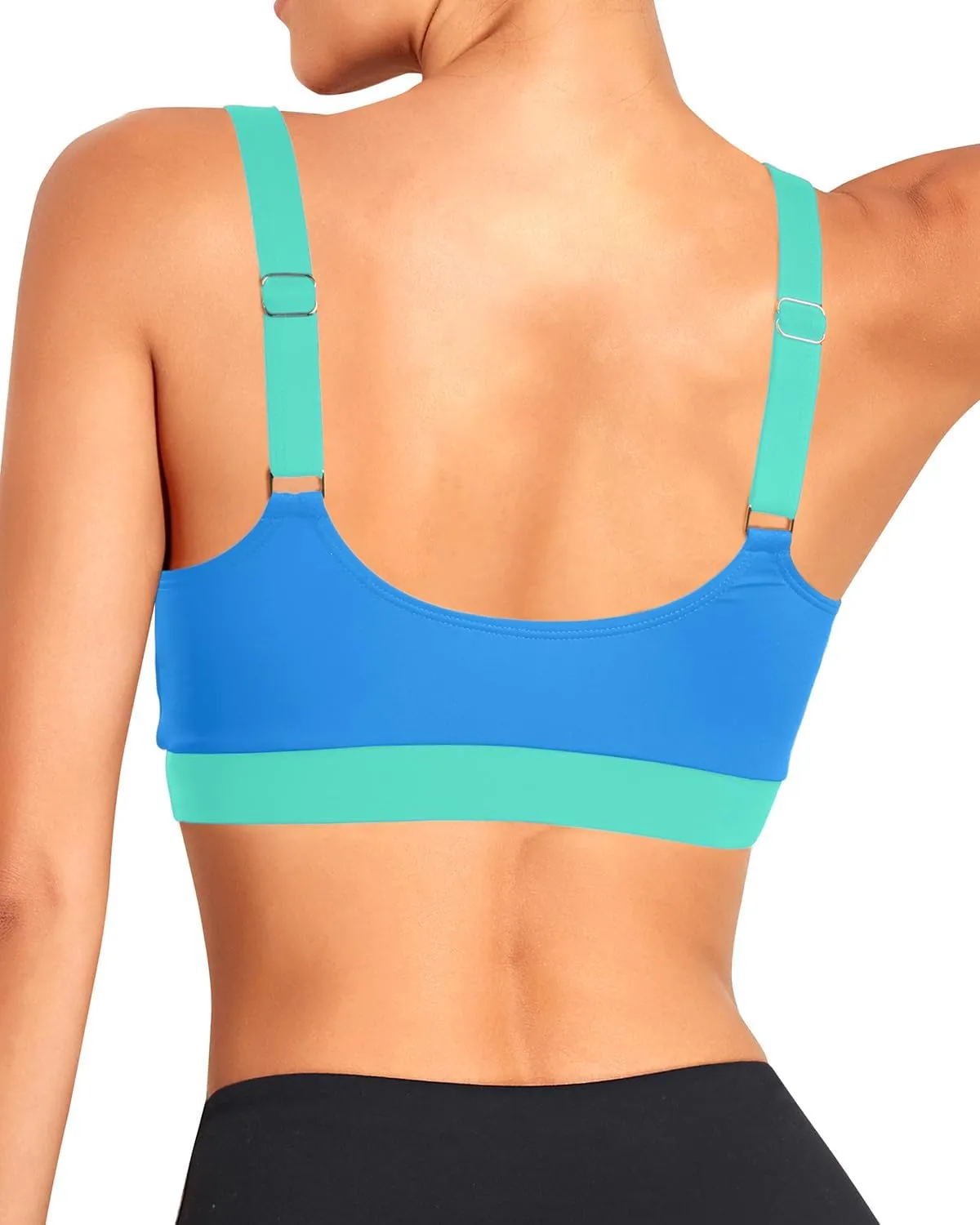 Tempt Me Women Sports Bra Bikini Tops Scoop Neck Bathing Suits Top Padded Swim Crop Tops Only