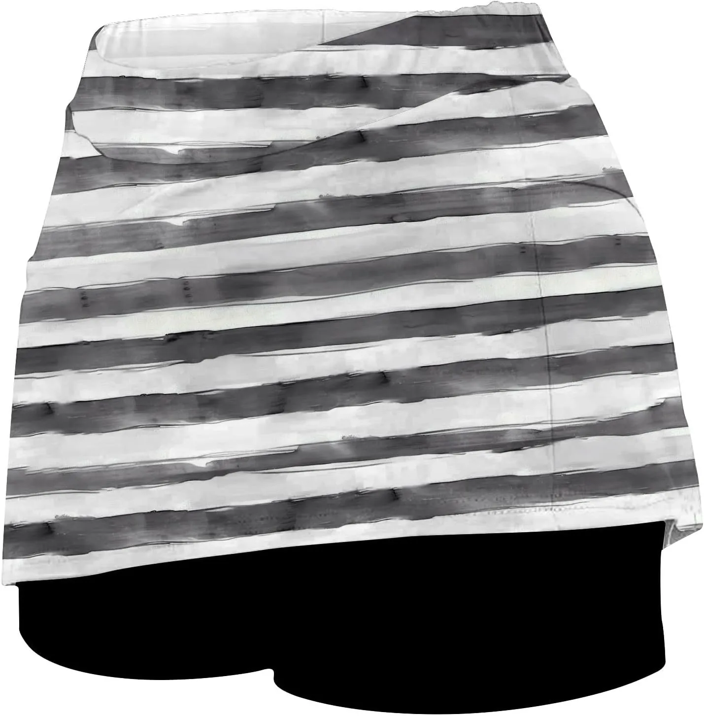 Tennis Skirts for Women with Shorts Fashion Striped Casual A-Line Skorts Tummy Control Lightweight Sports Pants Skirt