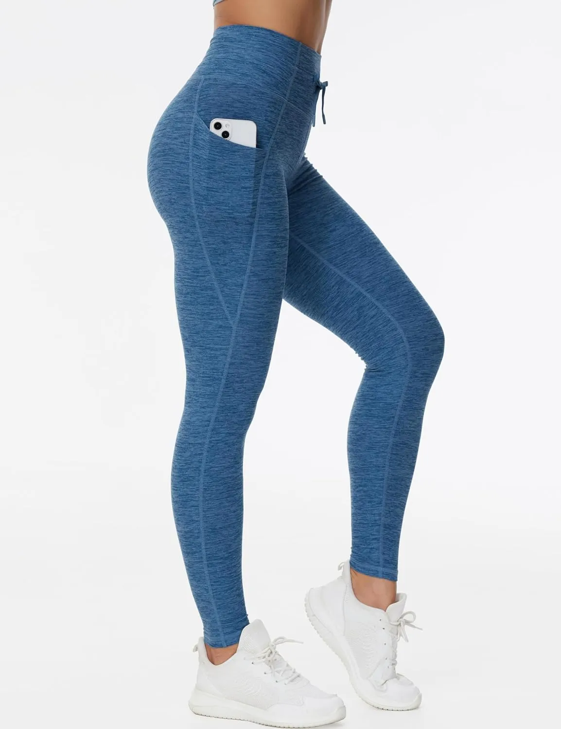 THE GYM PEOPLE Women's High Waist Drawstring Stretchy Workout Leggings Ultra Soft Tummy Control Yoga Pants with Pockets