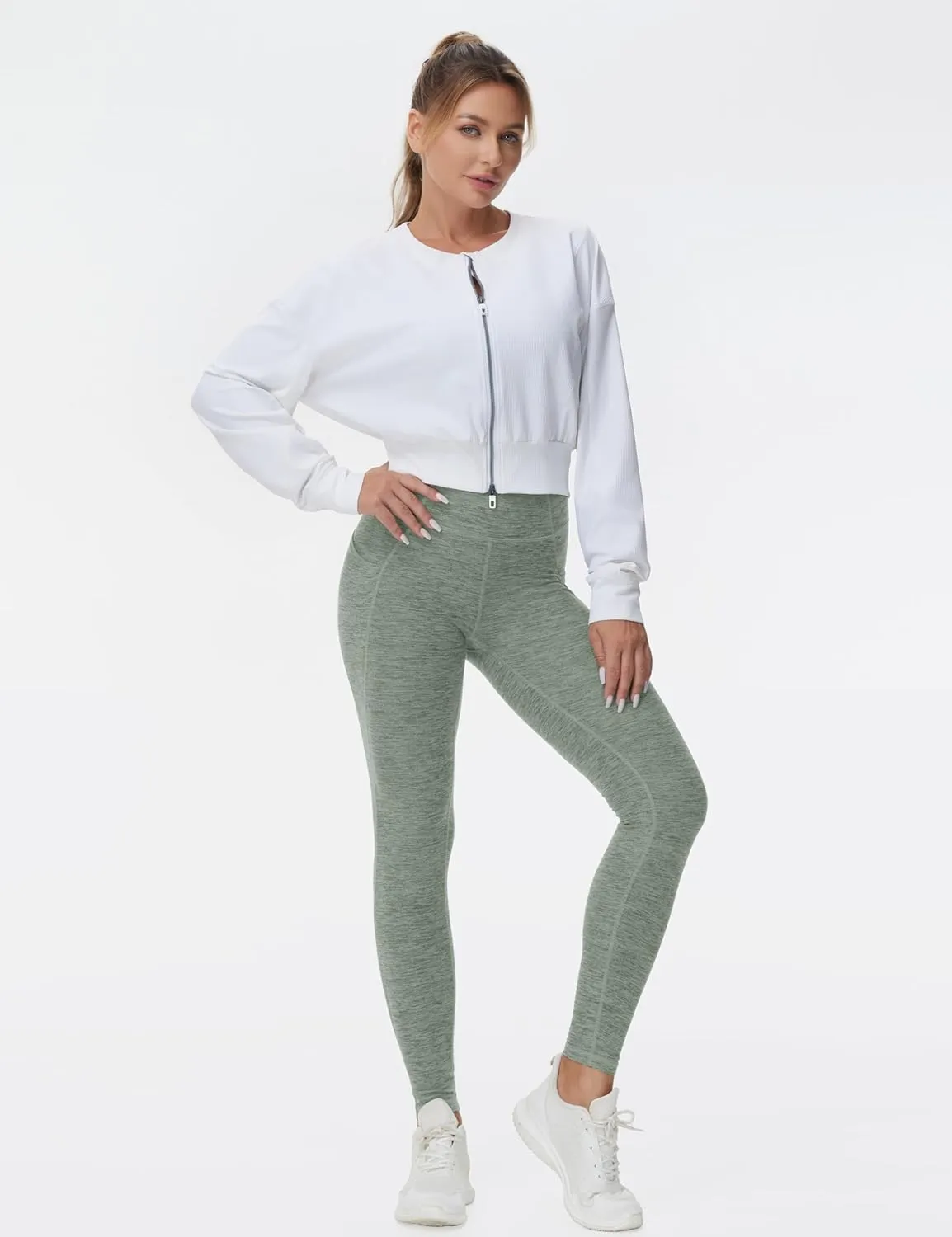 THE GYM PEOPLE Women's High Waist Drawstring Stretchy Workout Leggings Ultra Soft Tummy Control Yoga Pants with Pockets