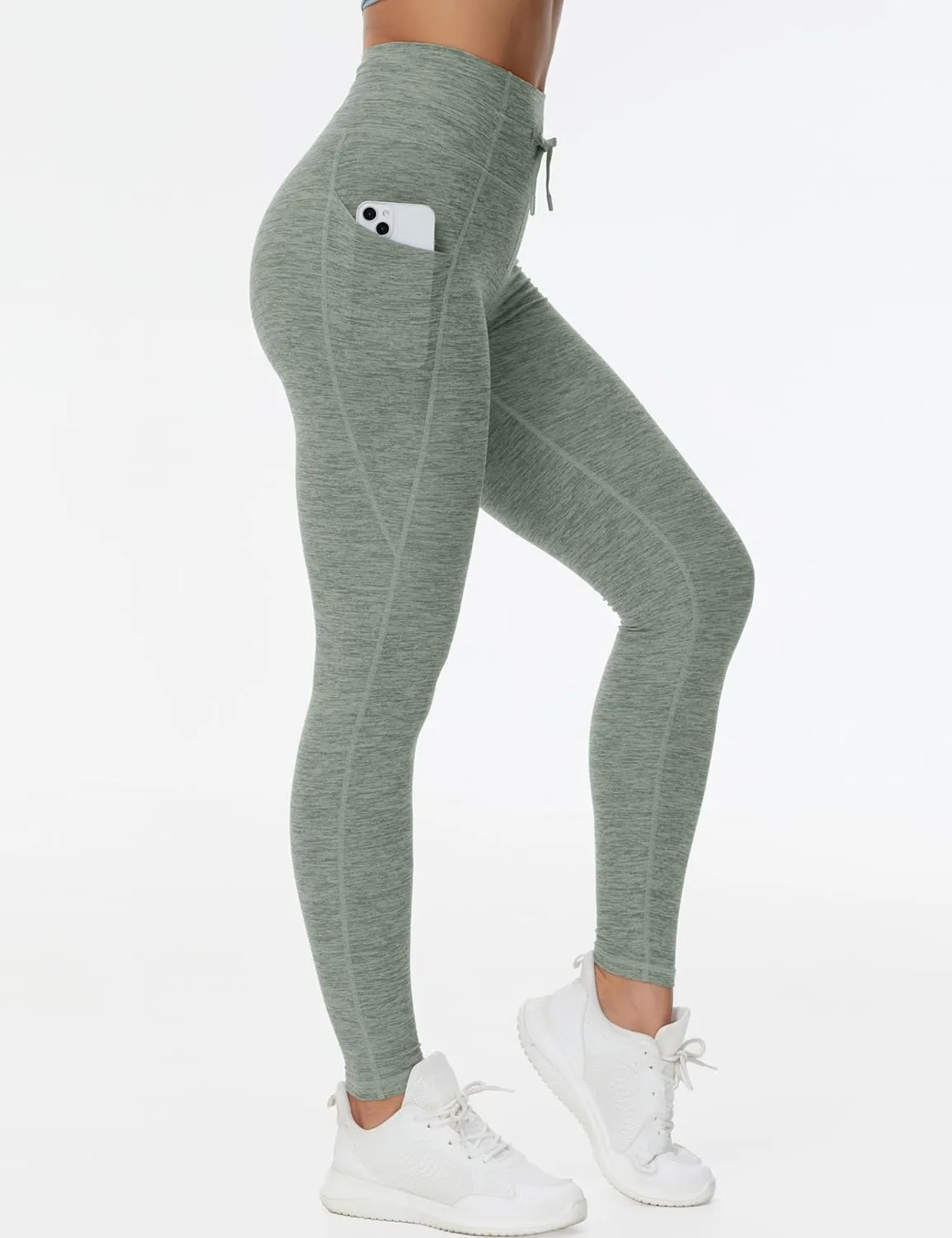 THE GYM PEOPLE Women's High Waist Drawstring Stretchy Workout Leggings Ultra Soft Tummy Control Yoga Pants with Pockets