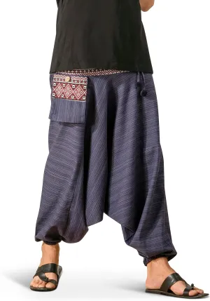 The Veshti Company Soft Boho Harem Pants Pajama for Men, 100% Cotton High Waisted Harem Yoga Bottoms for Him