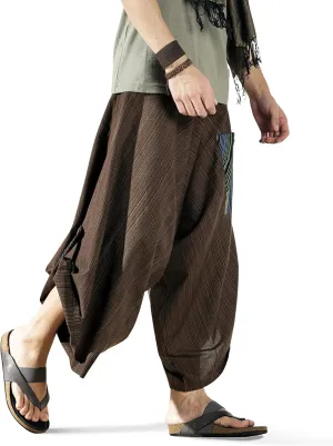 The Veshti Company Soft Boho Harem Pants Pajama for Men, 100% Cotton High Waisted Harem Yoga Bottoms for Him