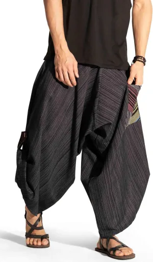 The Veshti Company Soft Boho Harem Pants Pajama for Men, 100% Cotton High Waisted Harem Yoga Bottoms for Him