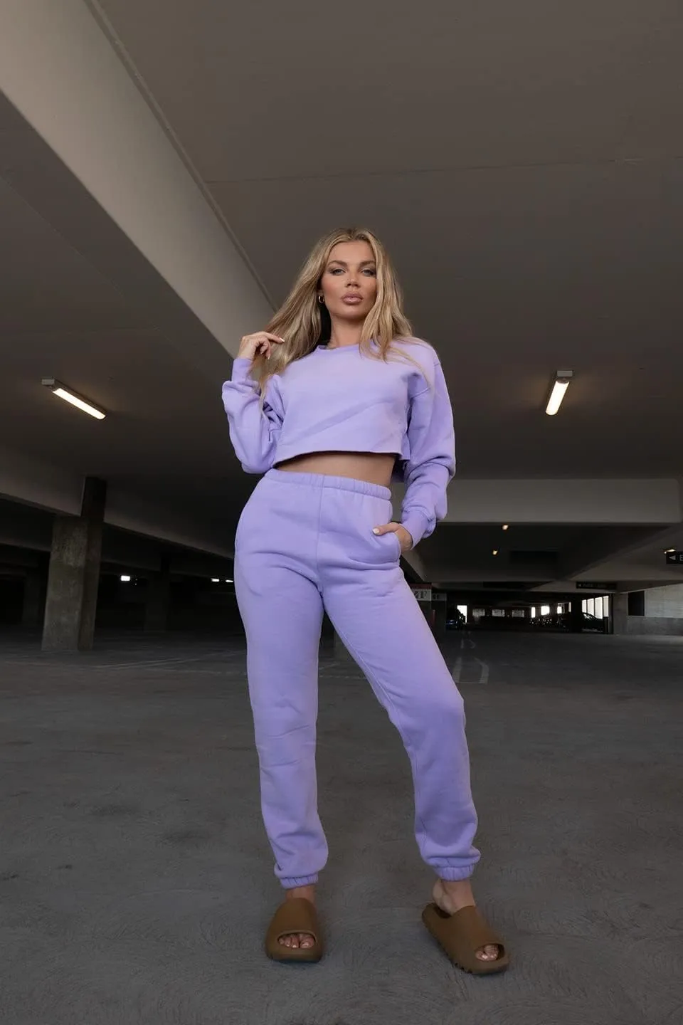 TIC TOC Womens Soft Fleece Oversized Sweatpants Casual Essential High Waisted Jogger Pants with Pockets