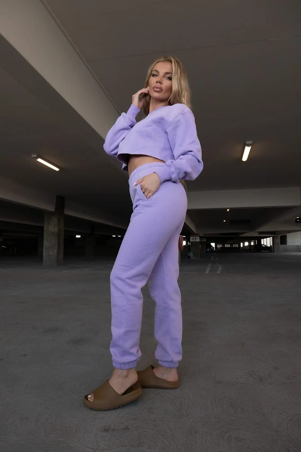 TIC TOC Womens Soft Fleece Oversized Sweatpants Casual Essential High Waisted Jogger Pants with Pockets