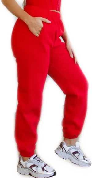TIC TOC Womens Soft Fleece Oversized Sweatpants Casual Essential High Waisted Jogger Pants with Pockets
