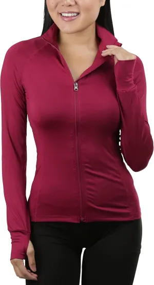 ToBeInStyle Women's Long Sleeve Full Zip-Up Track and Active Jackets