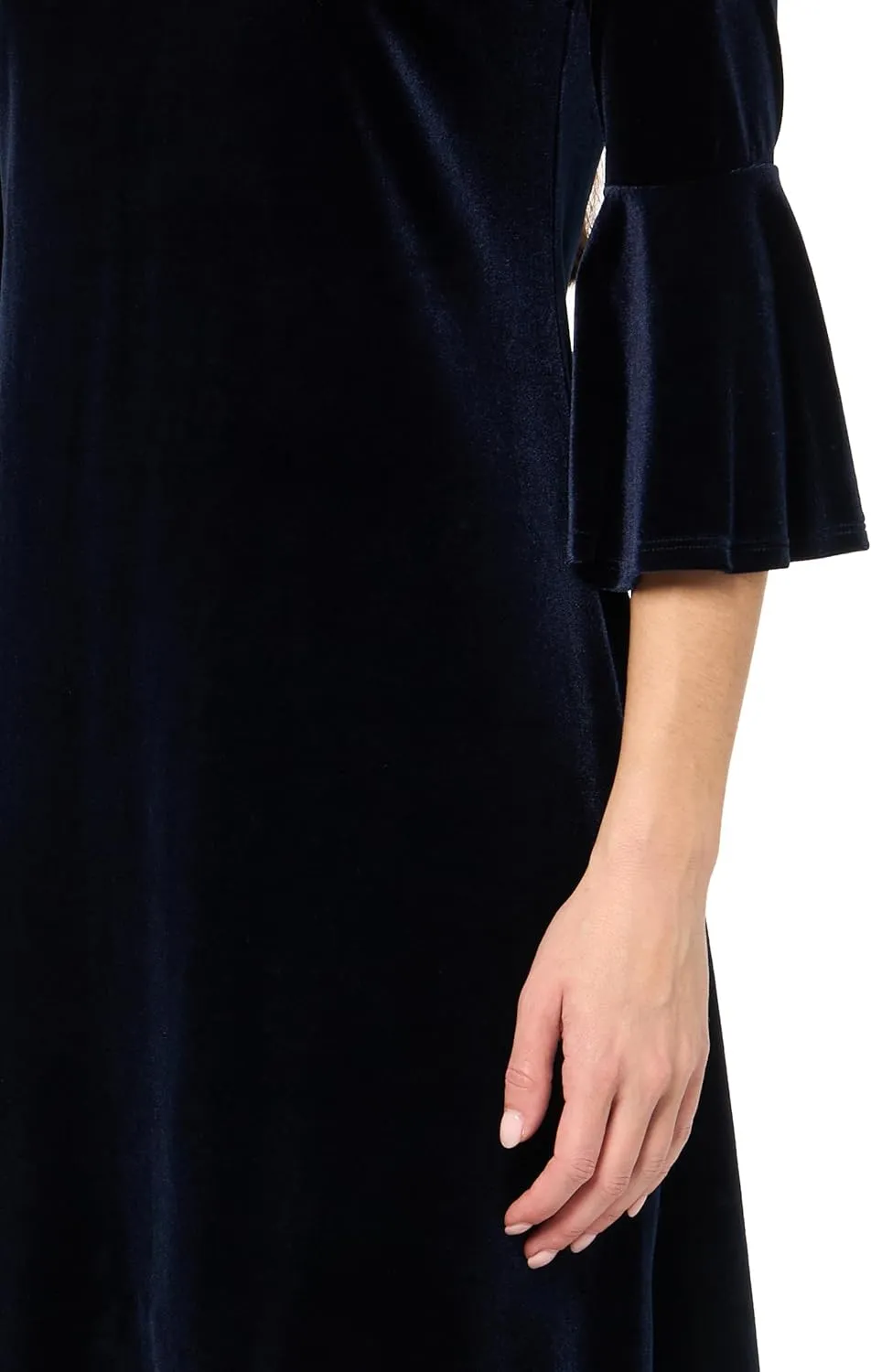 Tommy Hilfiger Women's Round Neck Printed Bell Sleeve Dress