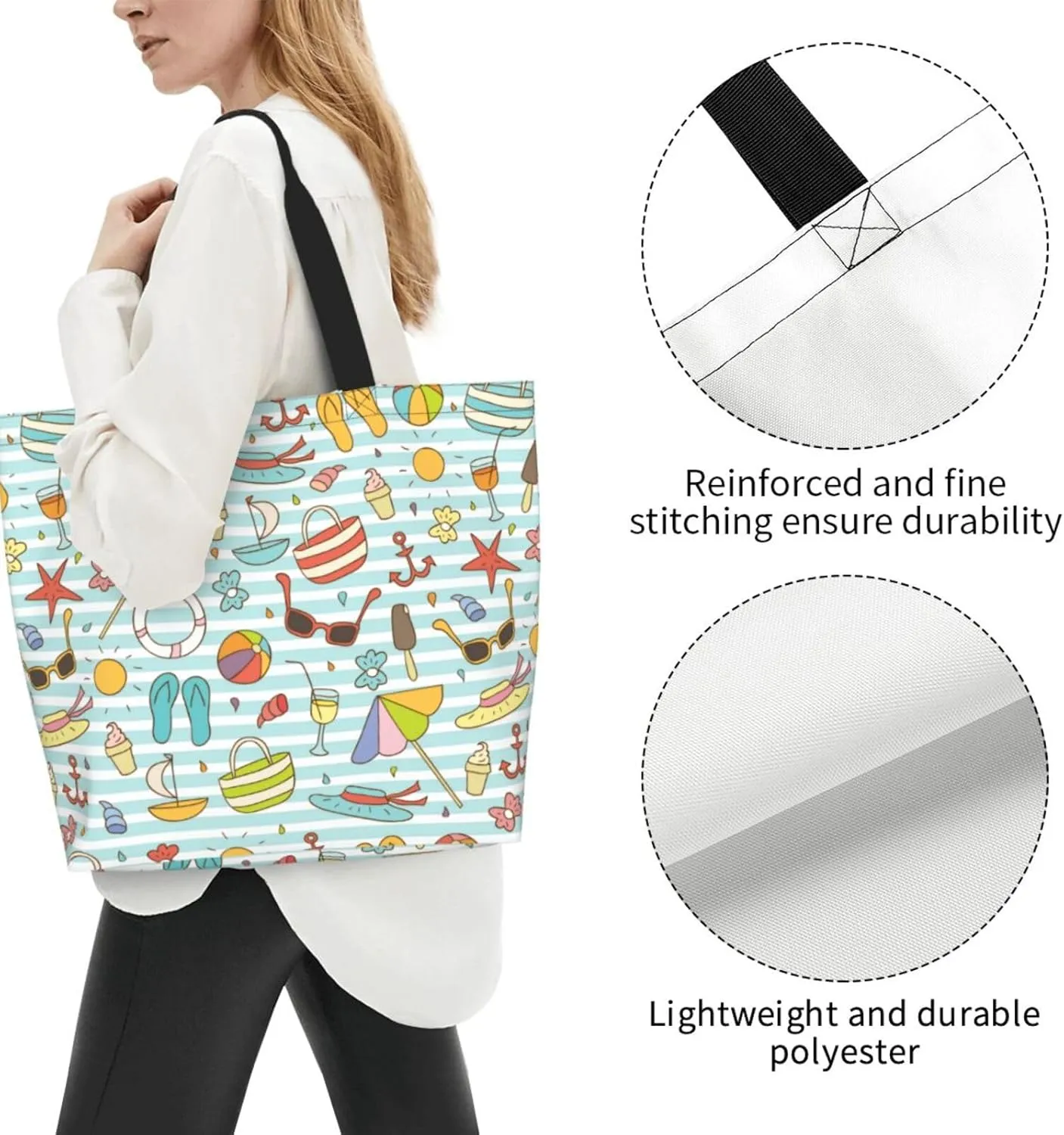 Tote Shoulder Bag Large Durable Handbag Lightweight Stylish for Daily Use-19.7x15.7x5.9 Inch