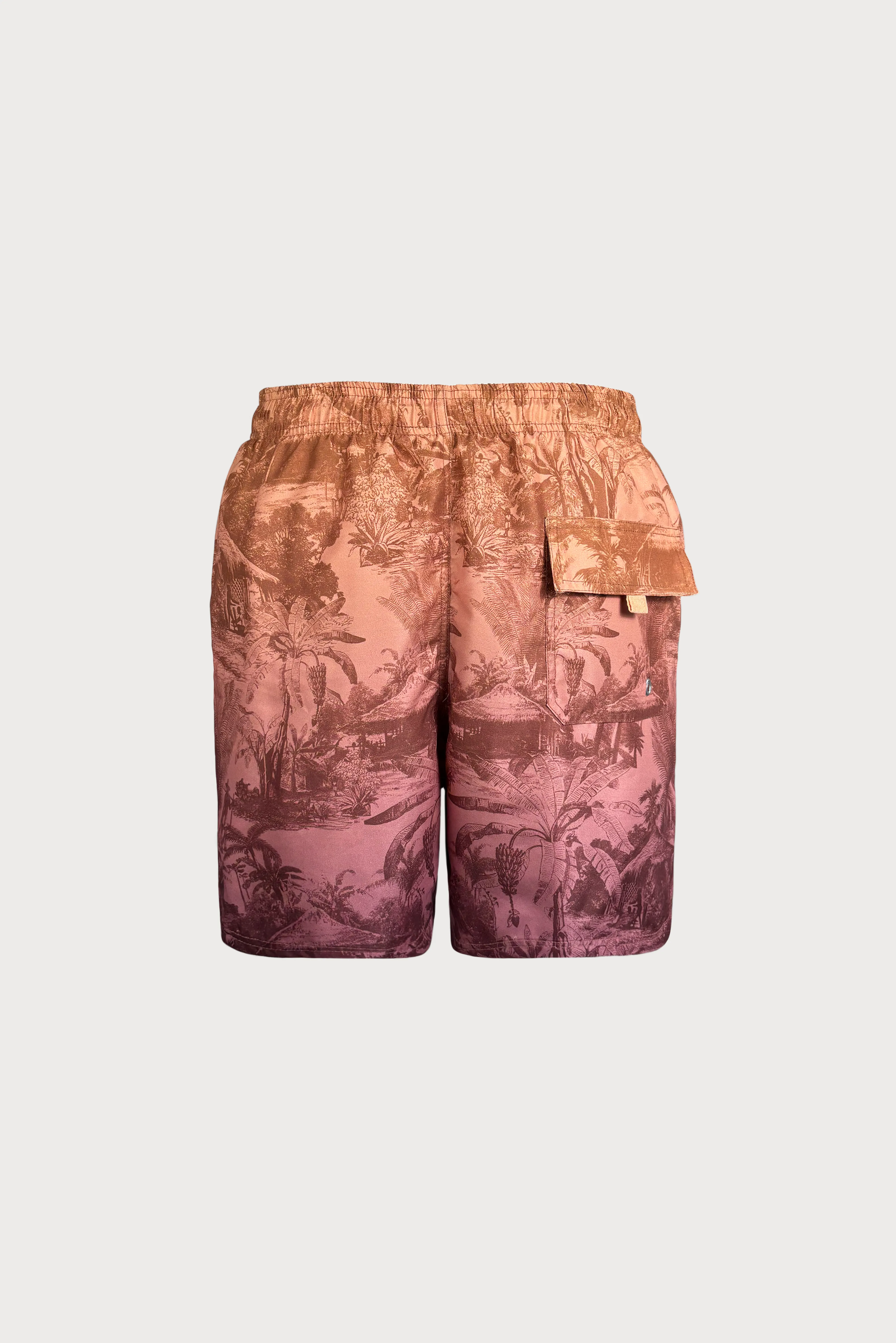 Traje de Baño Bermuda Caballero con Estampado de Paisaje, Bari Swimwear