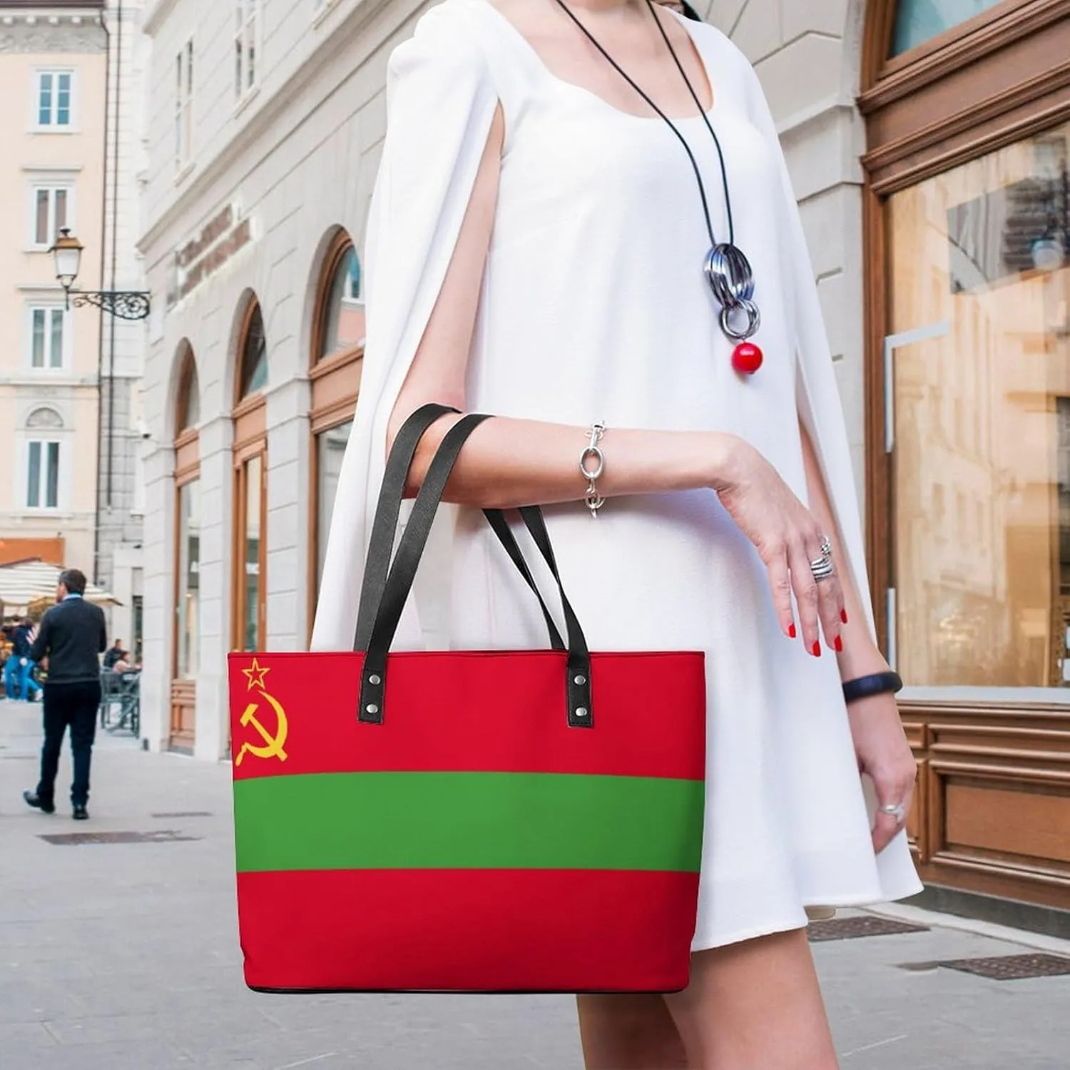 Trendy Mozambique Flag Hobo Tote for Women Stylish Leather Bag Perfect for Errands