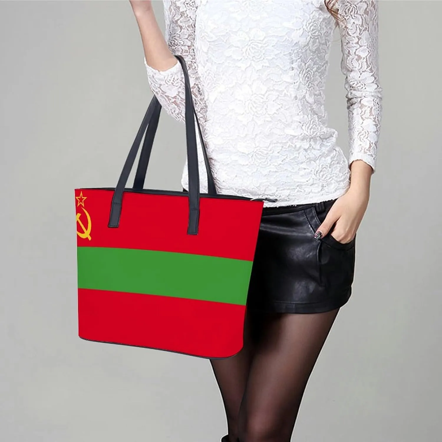 Trendy Mozambique Flag Hobo Tote for Women Stylish Leather Bag Perfect for Errands