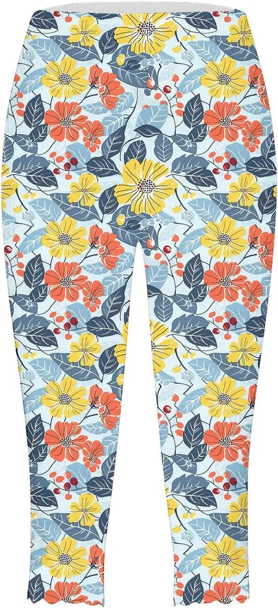 TUNUSKAT Capri Leggings for Women - Summer High Waist Yoga Capris Soft Stretch Workout 3/4 Tight Pants Running Crop Trousers