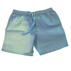 Turquoise Sea Foam Color Changing Kid Trunks