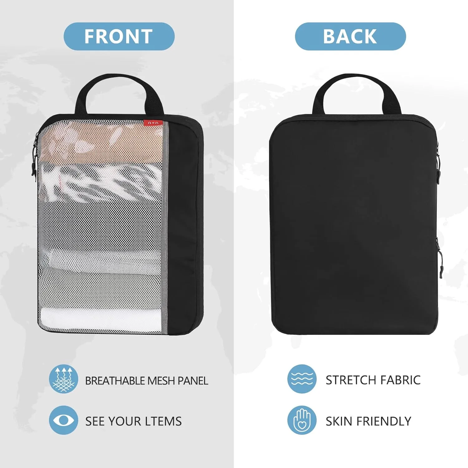 U U 2 Set Compression Packing Cubes for Suitcases, Lightweight Travel Essentials for Carry, Suitcase Organizer Bag Set in 2 Sizes (Large, Small)