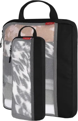 U U 2 Set Compression Packing Cubes for Suitcases, Lightweight Travel Essentials for Carry, Suitcase Organizer Bag Set in 2 Sizes (Large, Small)