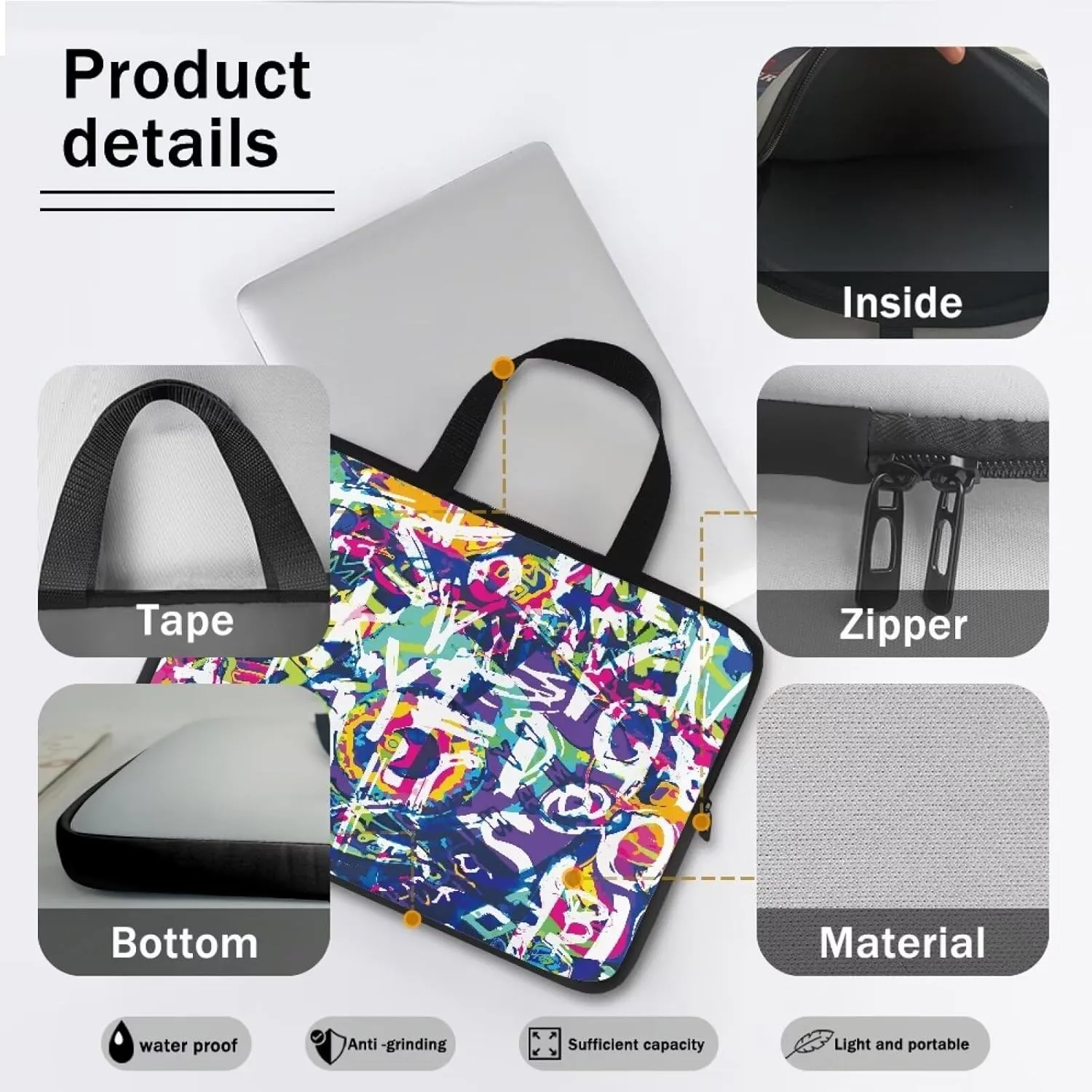 Uasibuni 16 inch Laptop Bag for Women Men Stylish Laptop Cover Gift for Boy Girl