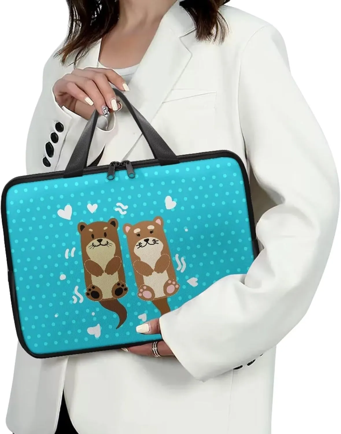 Uasibuni Stylish Laptop Messenger Bag 17.3In,Laptop Case,Personalized PU Leather Laptop Tote Bag