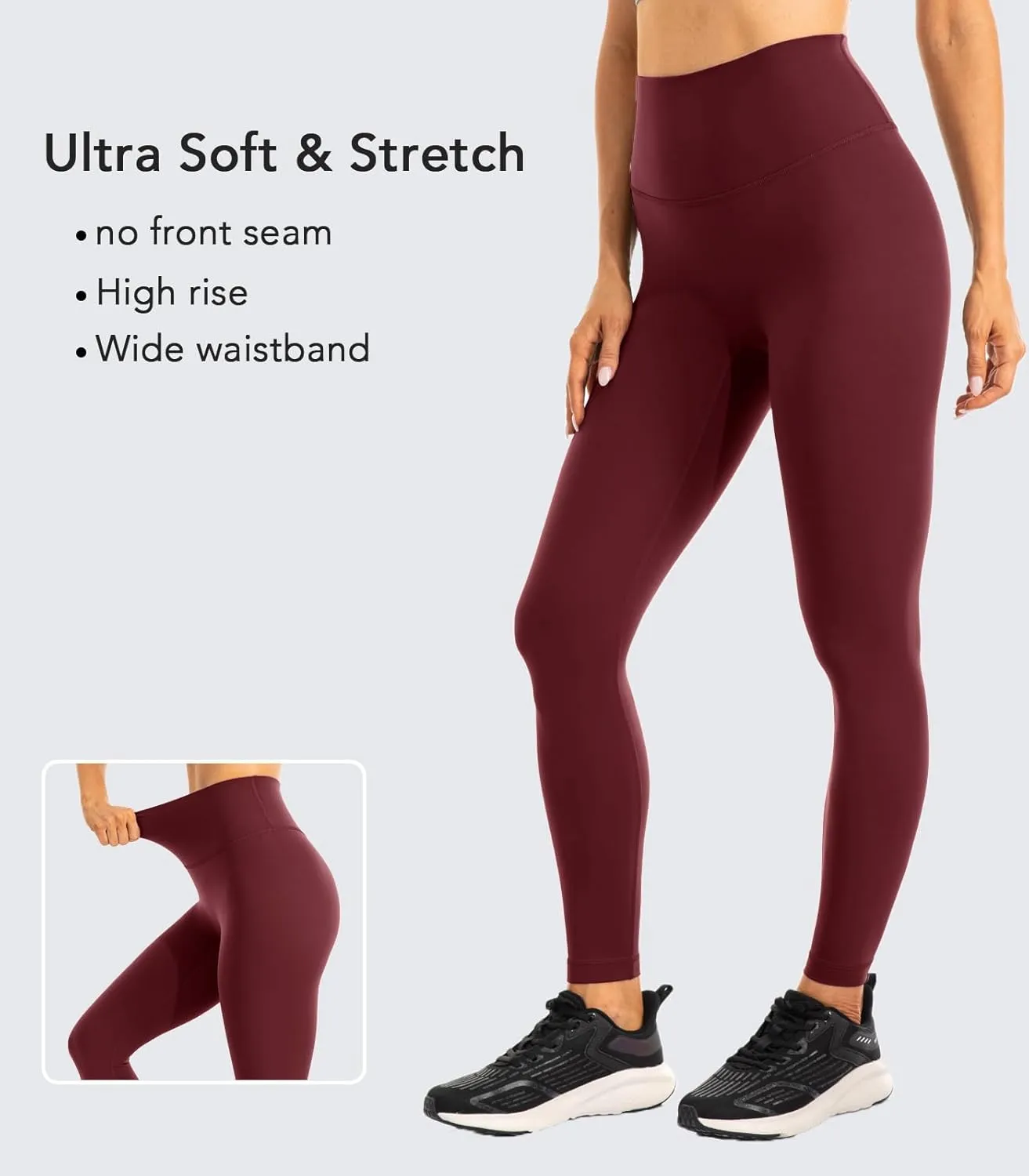 Ukaste Women's Studio Essential Yoga Leggings 25"/ 28" - Soft Stretch Workout Active Tights Pants