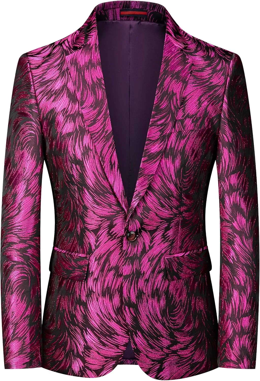 UNINUKOO Mens Casual Floral Blazer Dress Slim Fit Prom Party Paisley Suit Jacket for Men