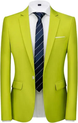UNINUKOO Mens Suit Jacket Slim Fit Sport Coat 1 Button Notched Lapel Casual Fashion Dress Blazer for Men
