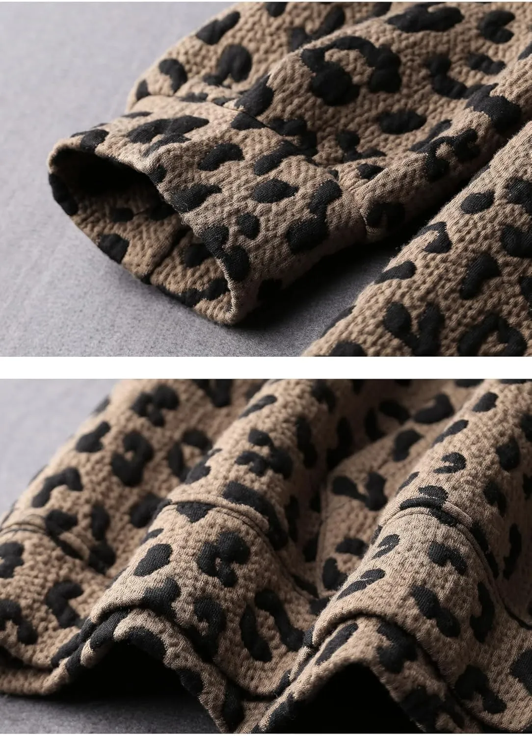 utcoco Womens Oversized Hoodies Leopard Print Sweatshirts Long Sleeve Sweaters Pullover 2024 Fall Outfits