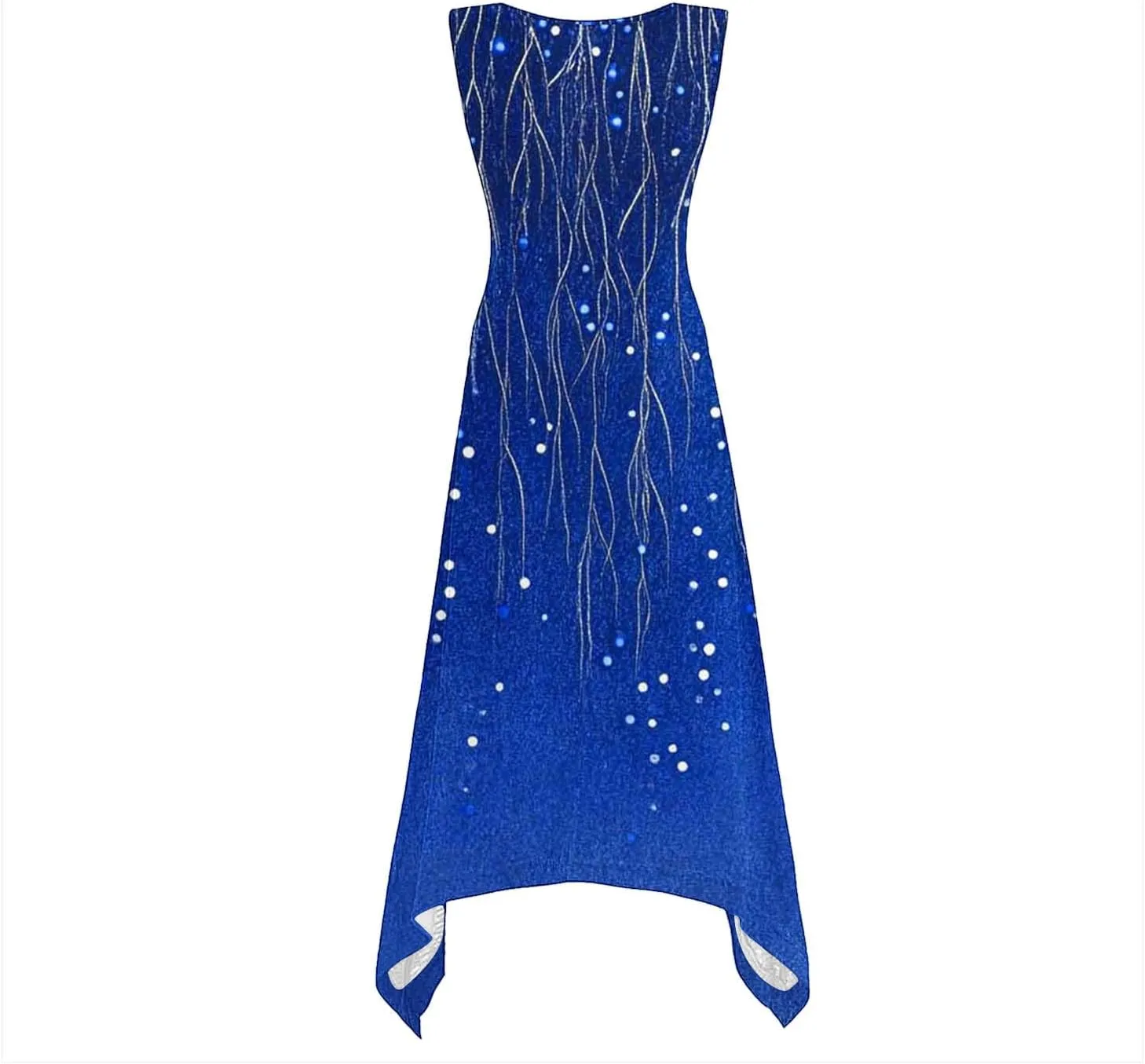 Vacation Dresses for Women 2025 Casual Sleeveless Handkerchief Hem Tank Dresses Boho Print 2025 Beach Sundresses