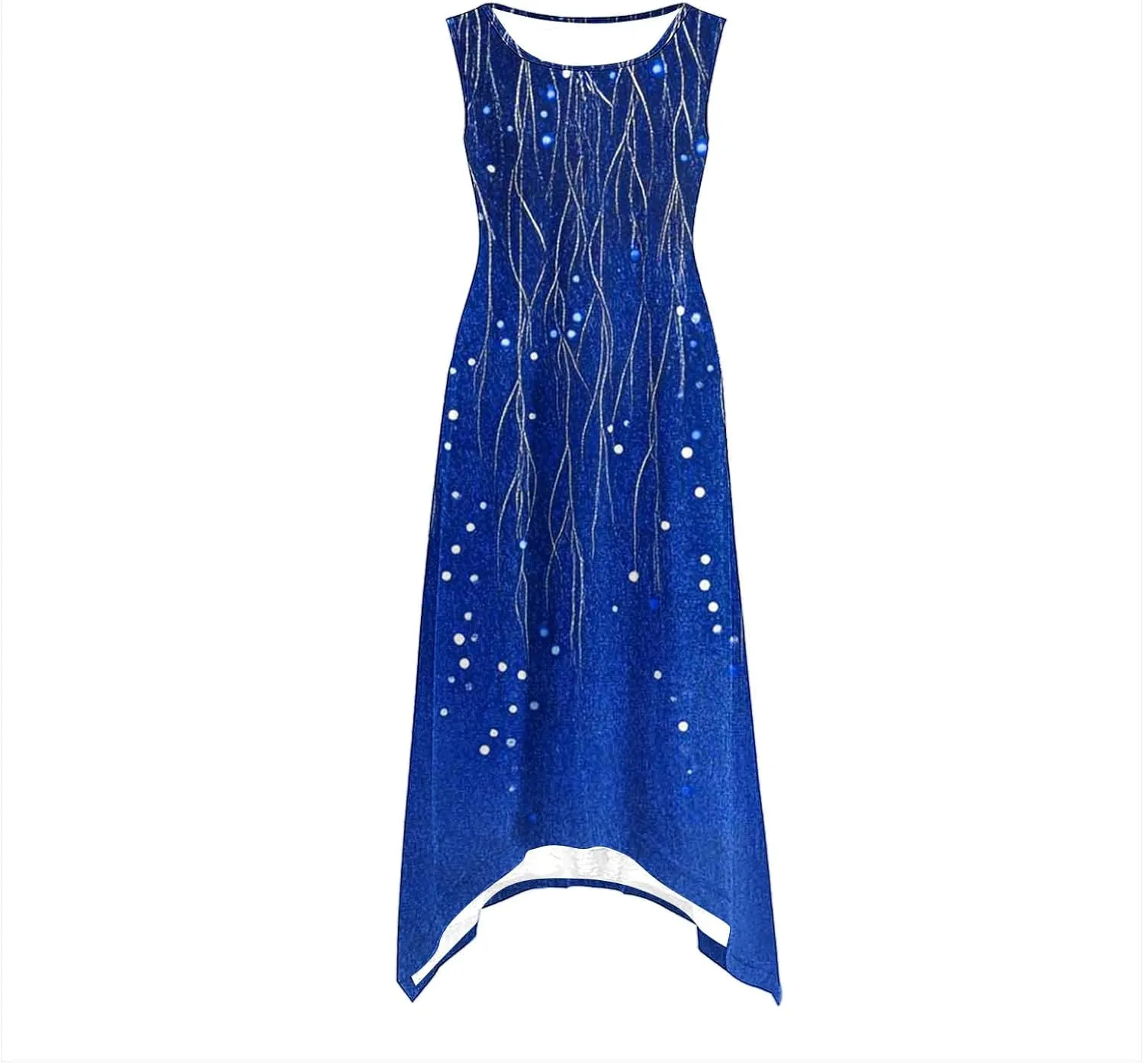 Vacation Dresses for Women 2025 Casual Sleeveless Handkerchief Hem Tank Dresses Boho Print 2025 Beach Sundresses