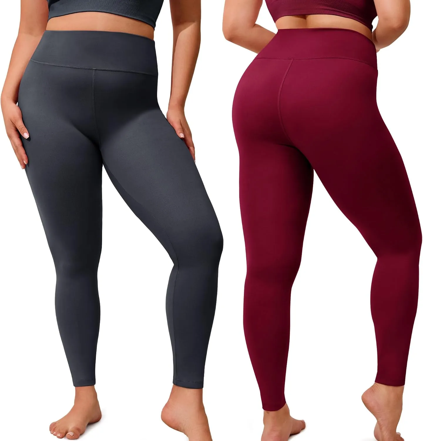 VALANDY Creamlush 3 Pack Plus Size Leggings for Women-High Waisted Soft Stretchy Yoga Pants,L-5XL
