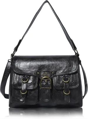 Vegan Leather Hobo Bag for Women | Stylish Crossbody Tote Satchel Handbag(Black 2)
