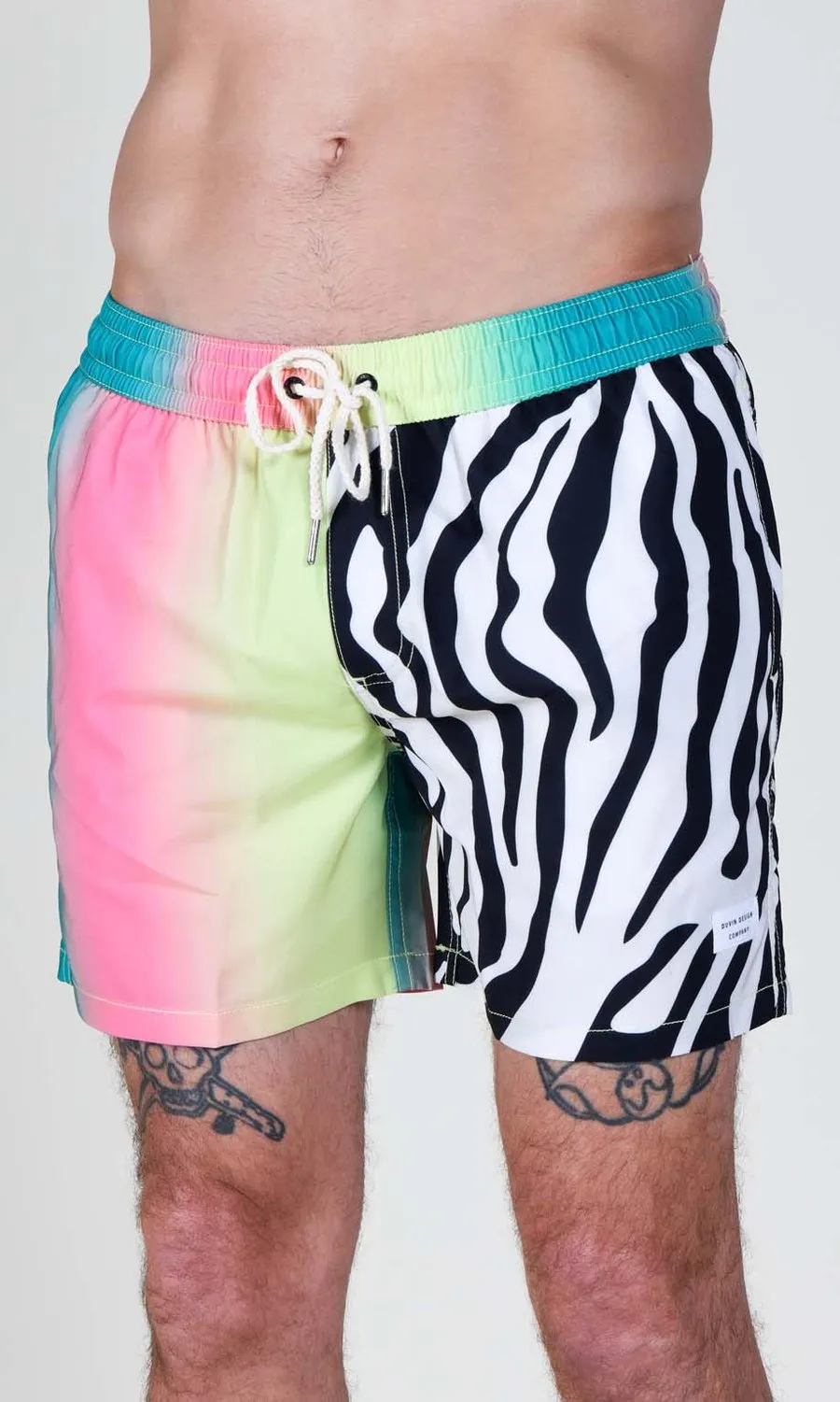 Vertical Stripe Zebra Swim Short