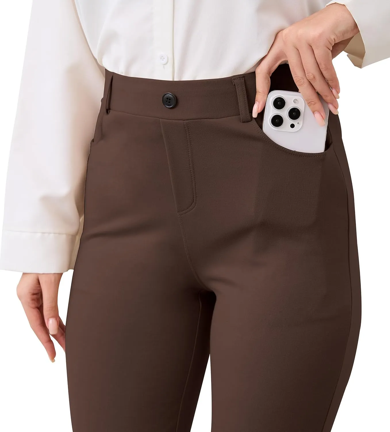 VIMPEP 2024 Fall Womens Classic Yoga Dress Pants High Rise Straight Soft Feeling Pull On Work Yoga Pants for Casual 2202