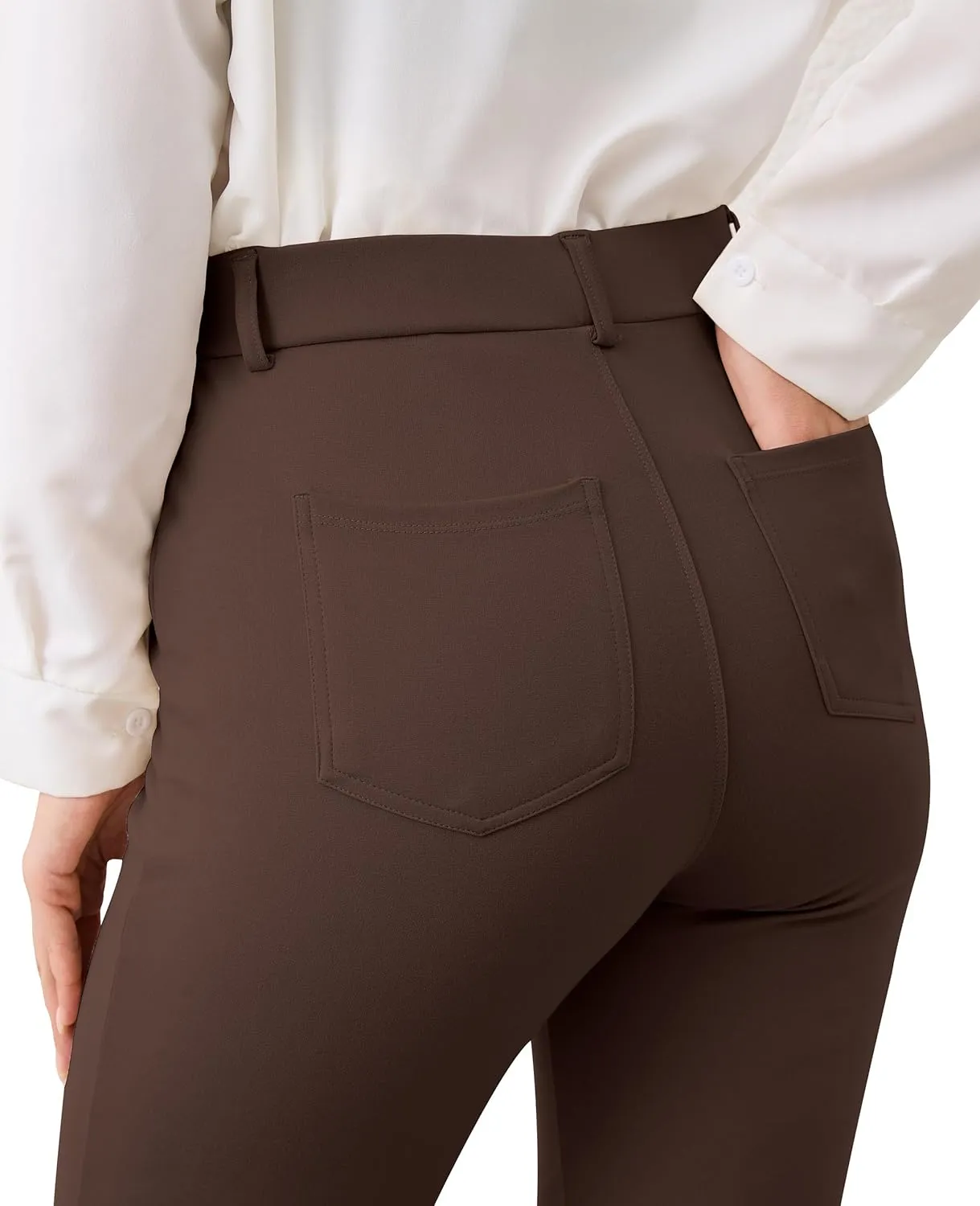 VIMPEP 2024 Fall Womens Classic Yoga Dress Pants High Rise Straight Soft Feeling Pull On Work Yoga Pants for Casual 2202